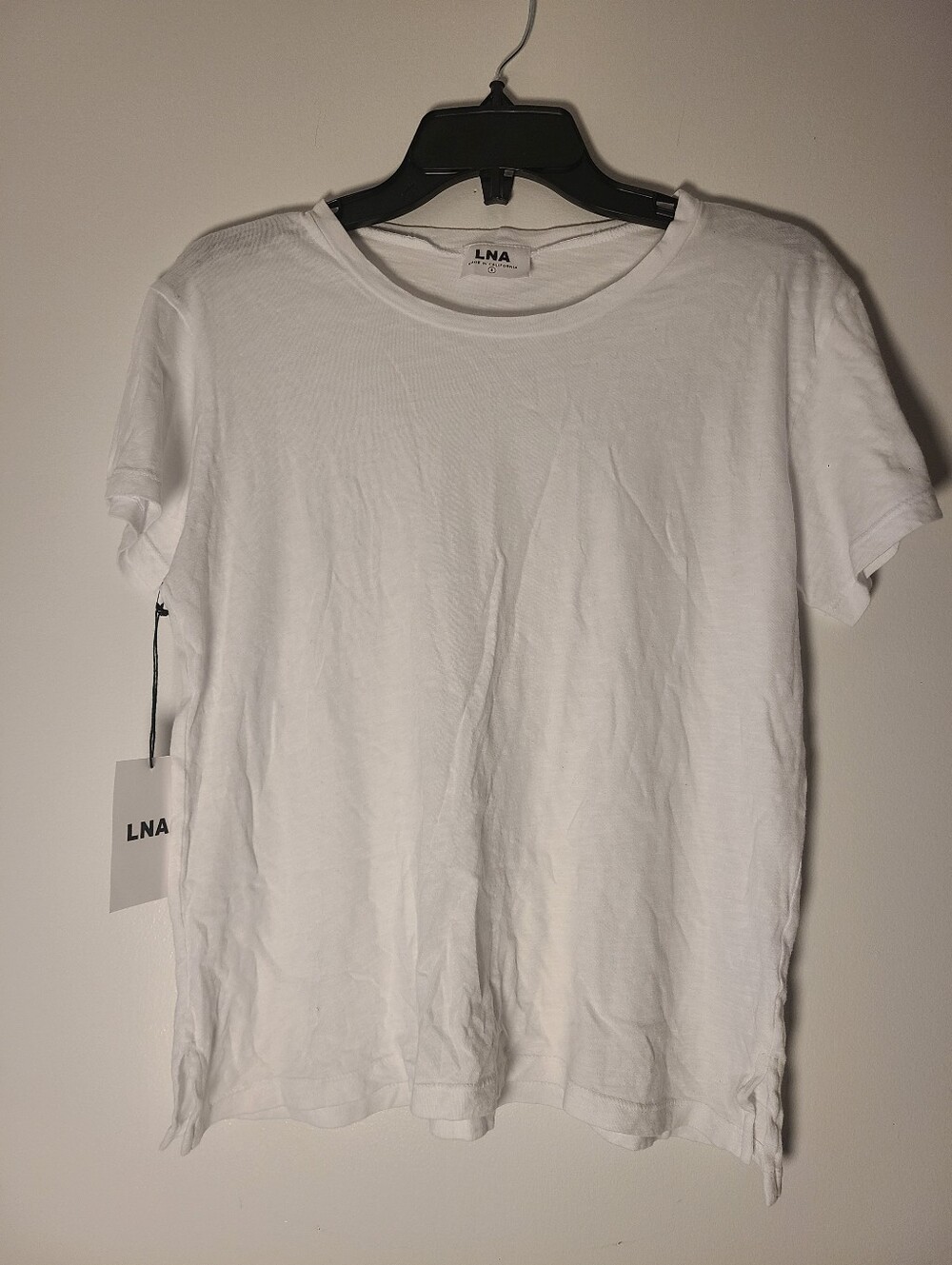 LNA - White Minimal Cotton Crew Tee Womems Size Small